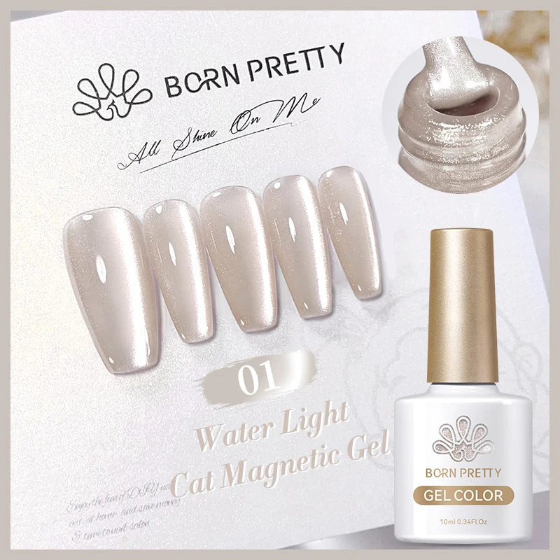 BORN PRETTY 10ml Black Glass Cat Magnetic Gel Nail Polish Punk Style Nail Art Manicure Varnis Semi Permanent Gel