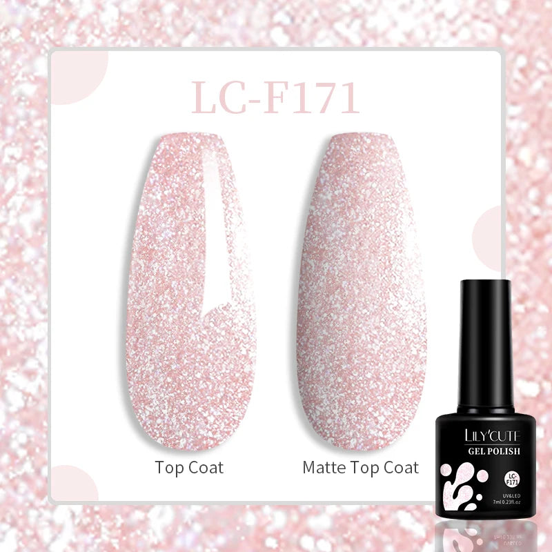 LILYCUTE 129 Colors 7ML Nail Gel Polish Nail Supplies Vernis Semi Permanent Nail Art Manicure Soak Off LED UV Gel Nail Varnishes