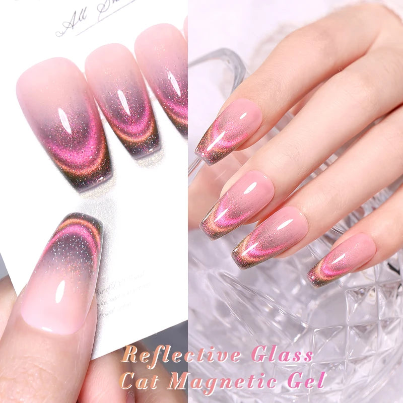 BORN PRETTY 10ml Black Glass Cat Magnetic Gel Nail Polish Punk Style Nail Art Manicure Varnis Semi Permanent Gel