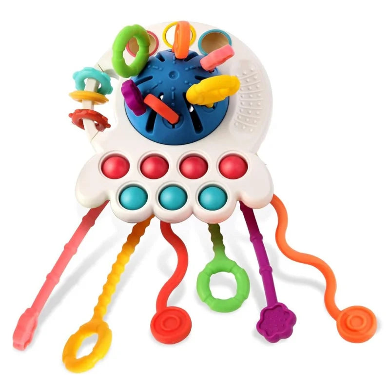 Baby Montessori Toys Pull String Sensory Toys Baby 2 12 Months Silicone Develop Teething Activity Toys for Kids Educational Toys