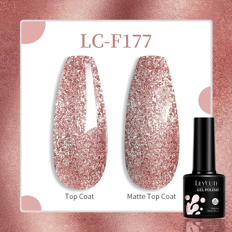 LILYCUTE 129 Colors 7ML Nail Gel Polish Nail Supplies Vernis Semi Permanent Nail Art Manicure Soak Off LED UV Gel Nail Varnishes