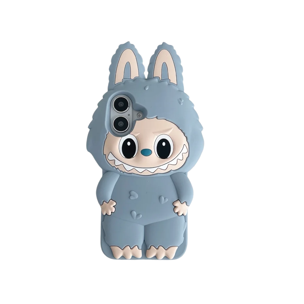 For iPhone 16 15 14 Plus 13 12 11 Pro Max Kawaii 3D Cartoon Monster Rabbit Elf Phone Case Soft Silicone Cover
