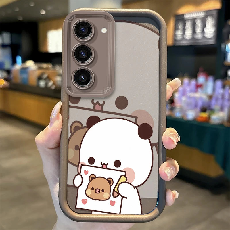 BuBu DuDu Couple Cartoon Phone Case For Samsung Galaxy S25 S24 S23 S21 Ultra Plus S24 S23 S21 S20 FE A73 A55 Soft Silicone Cover