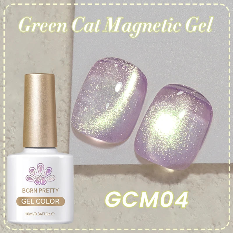 BORN PRETTY 10ml Super Shining Reflective Cat Magnetic Gel Ultra Shine Glitter Red Silver Soak Off UV LED Gel Nail Art Varnish