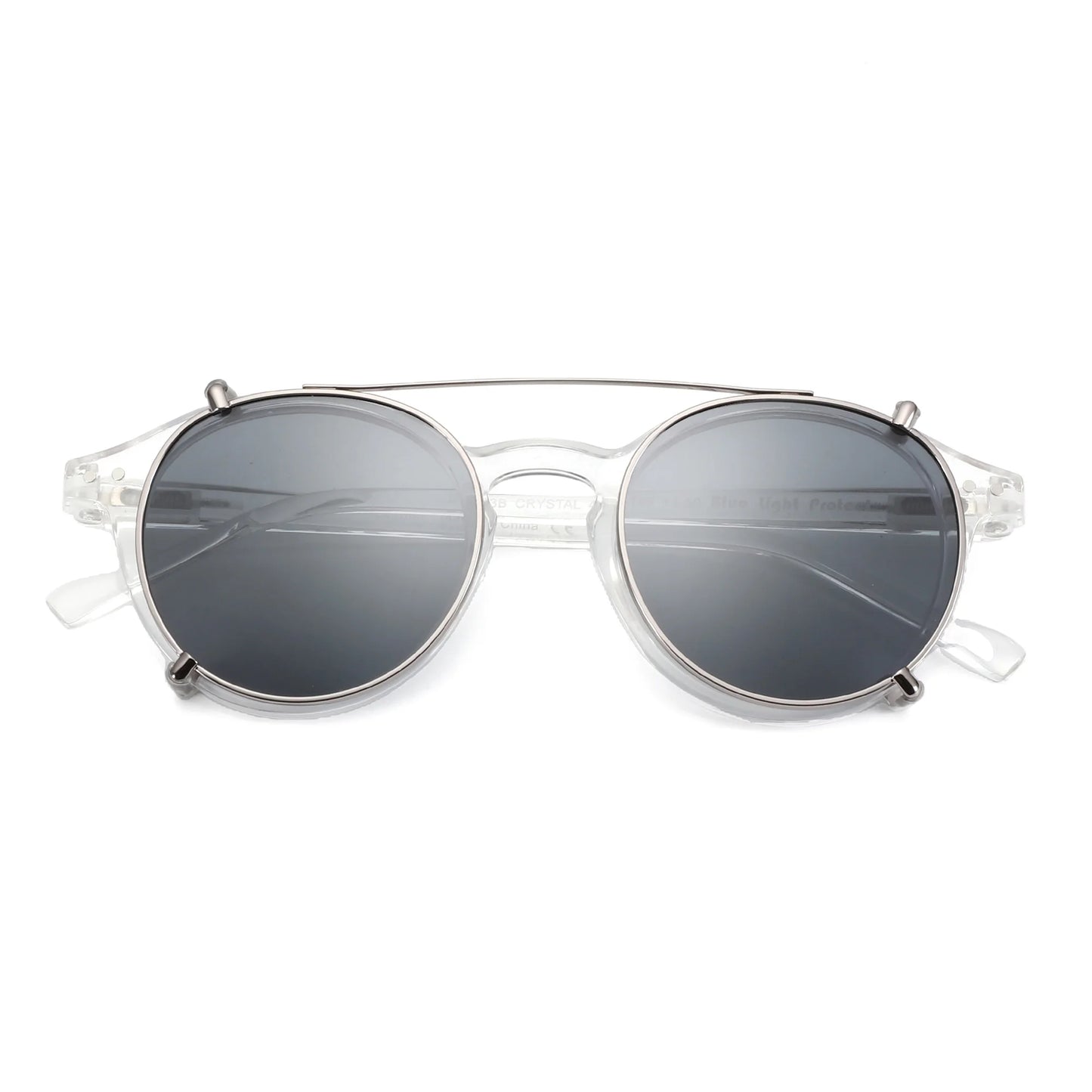 ZENOTTIC-Steampunk Style Clip On Sunglasses for Men Women Anti Blue Light Glasses+Polarized Clip Fashion/Retro Computer Eyewear