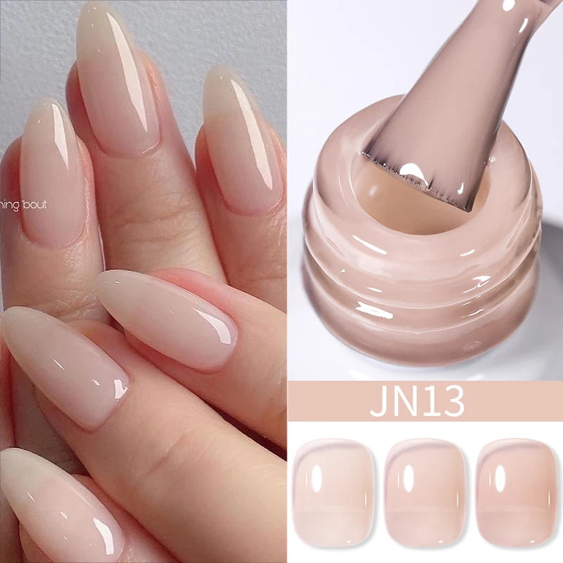 BORN PRETTY Milky White Jelly Nude Gel Nail Polish 10ml White Translucent Soak Off Gel Vernis Semi Permanent Need UV Light Cure