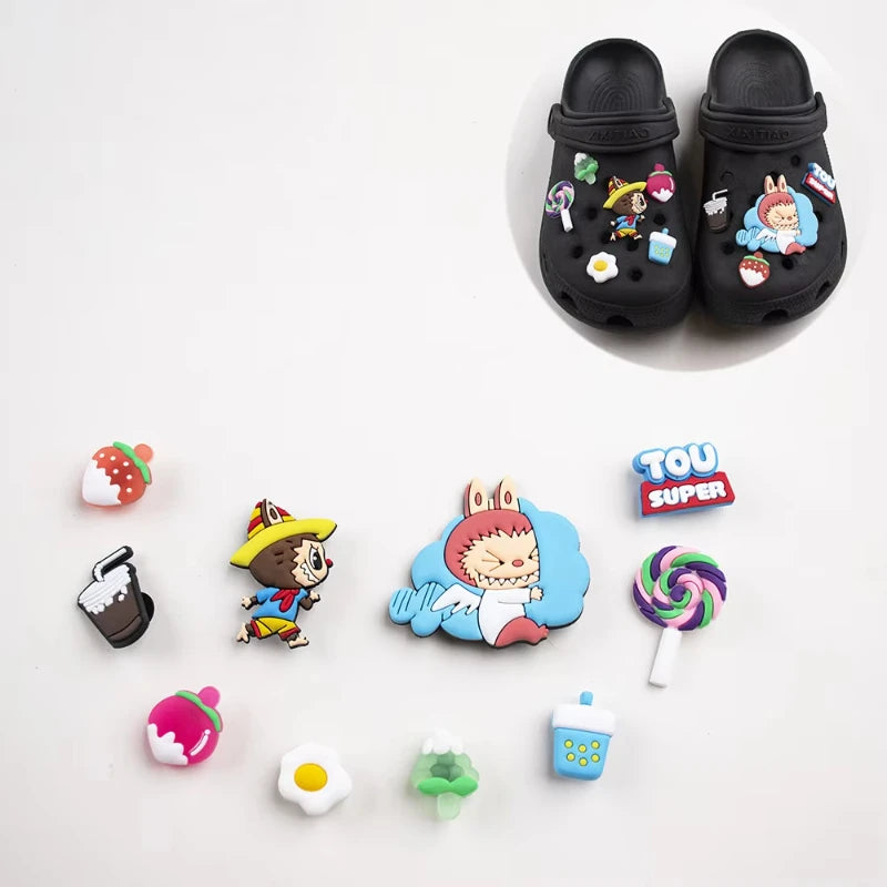 Jibbitz Cute Vibrant Cartoon Shoe Charms Set Fashion PVC DIY Accessories for Men & Women Parties & Birthday Gifts