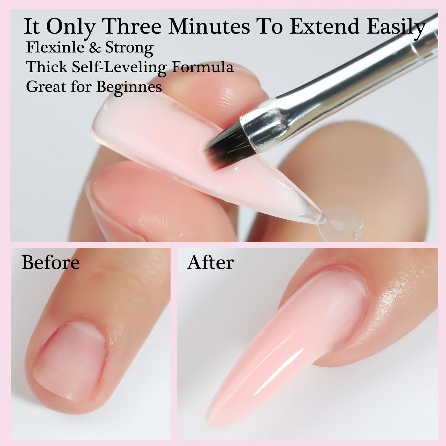 150g Large Capacity Nail Extension Gel Acrylic Semi-Permanent UV/LED Gel Varnish Suitable for DIY Design Nail Art Extension Tool