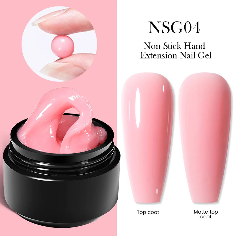 BORN PRETTY 15ml Clear Non Stick Hand Extension Gel Nail Polish for 3D Shaping Nail Art Solid Milky Jelly Hard Gel for Fake Nail