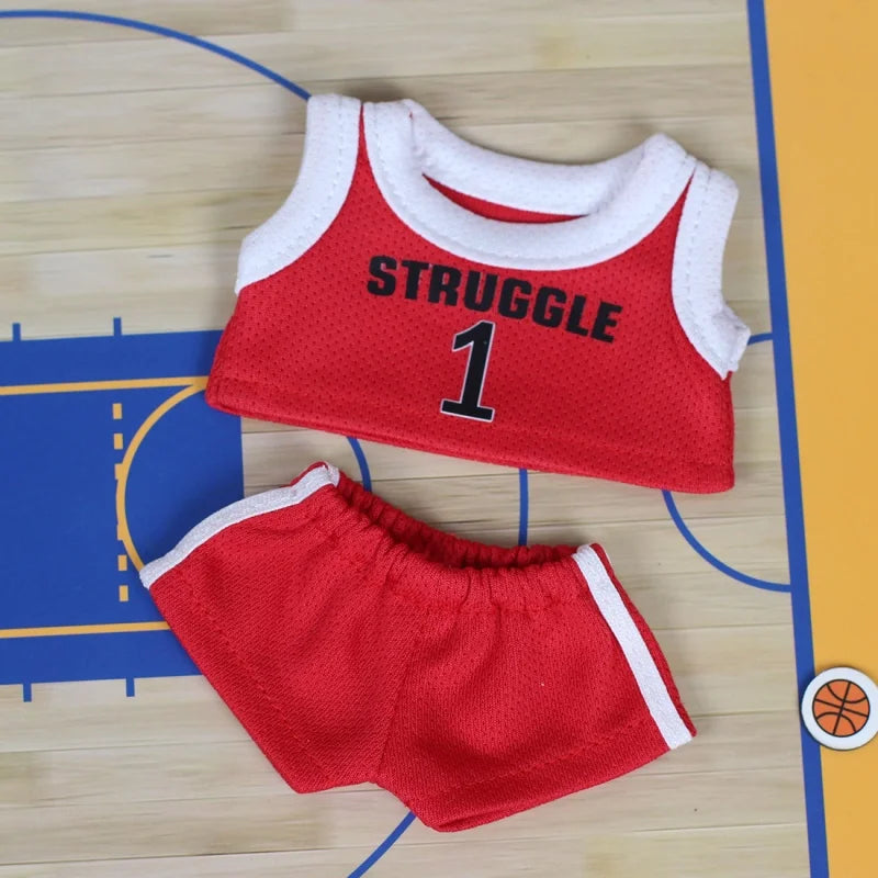New Sale Only Selling Clothes 17cm First Second Generation Labubu Basketball Clothes Cute Doll Decoration Handmade Doll Clothes