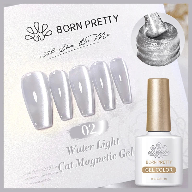 BORN PRETTY 10ml Black Glass Cat Magnetic Gel Nail Polish Punk Style Nail Art Manicure Varnis Semi Permanent Gel