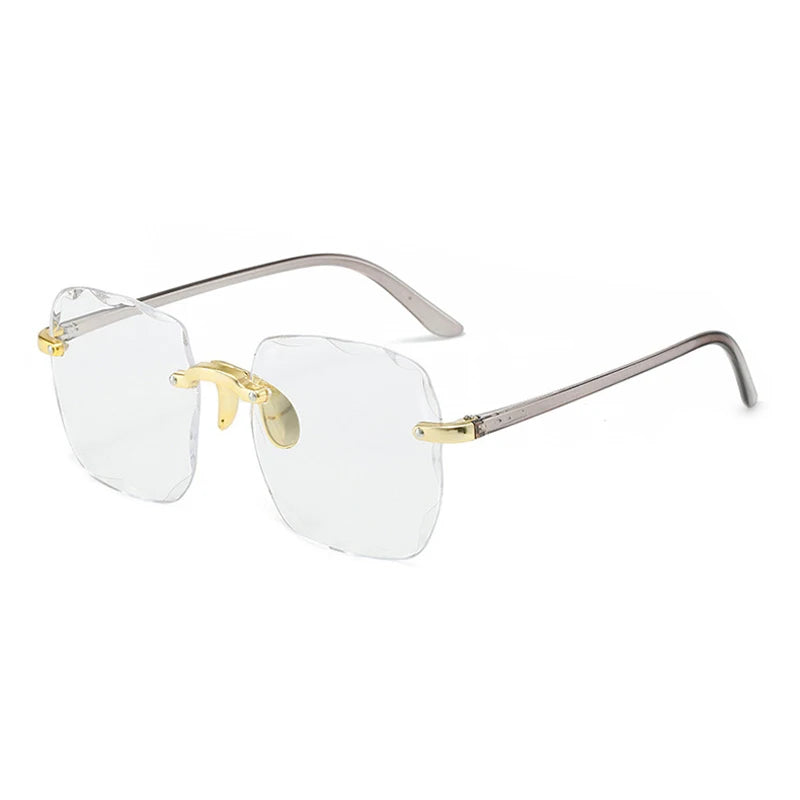 2024 New Rimless Women's Sunglasses Fashion Gradient Lenses Sun glasses Lady Vintage Alloy Legs Classic Designer Shades UV400