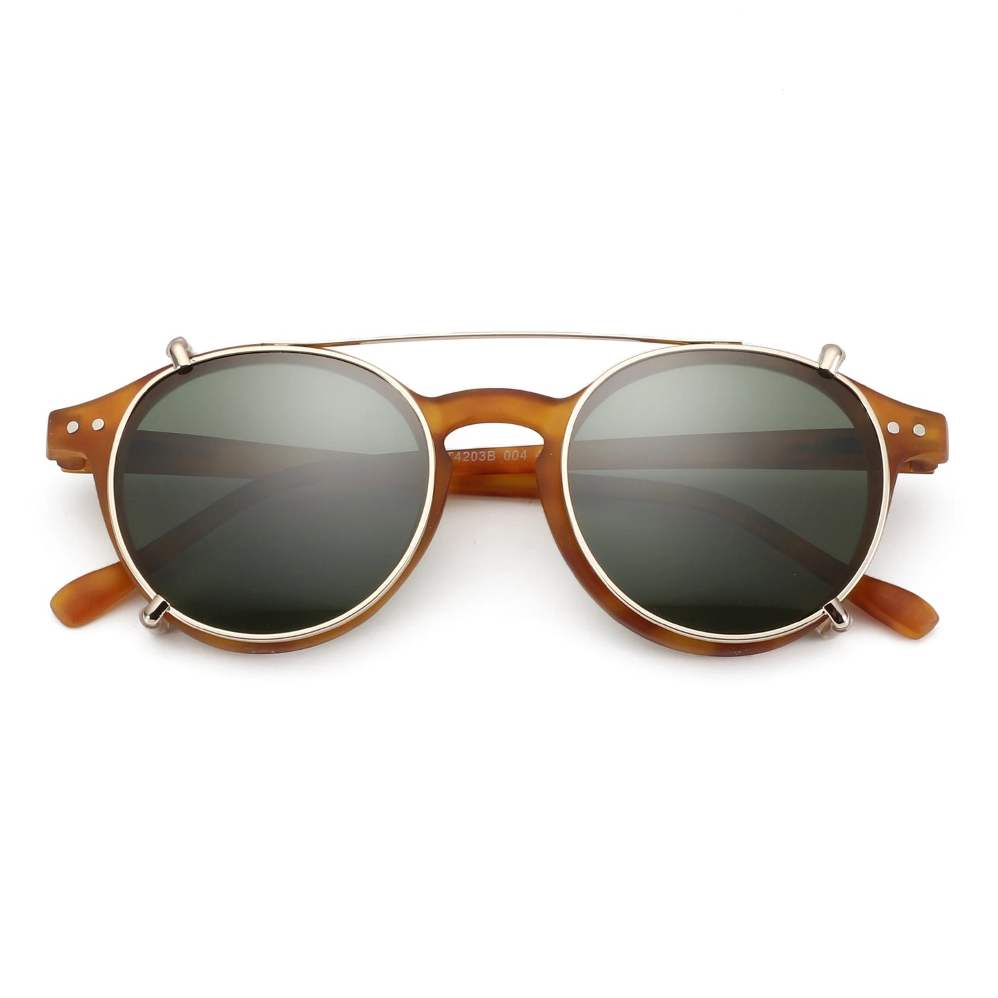 ZENOTTIC-Steampunk Style Clip On Sunglasses for Men Women Anti Blue Light Glasses+Polarized Clip Fashion/Retro Computer Eyewear