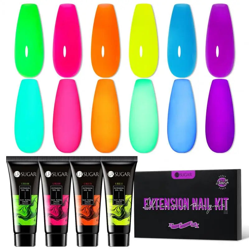 UR SUGAR Acrylic UV Gel Extension Nail Gel Kit Nude Glitter Color Fast Building Gel Nail Polish All For Manicure Nail Art Design