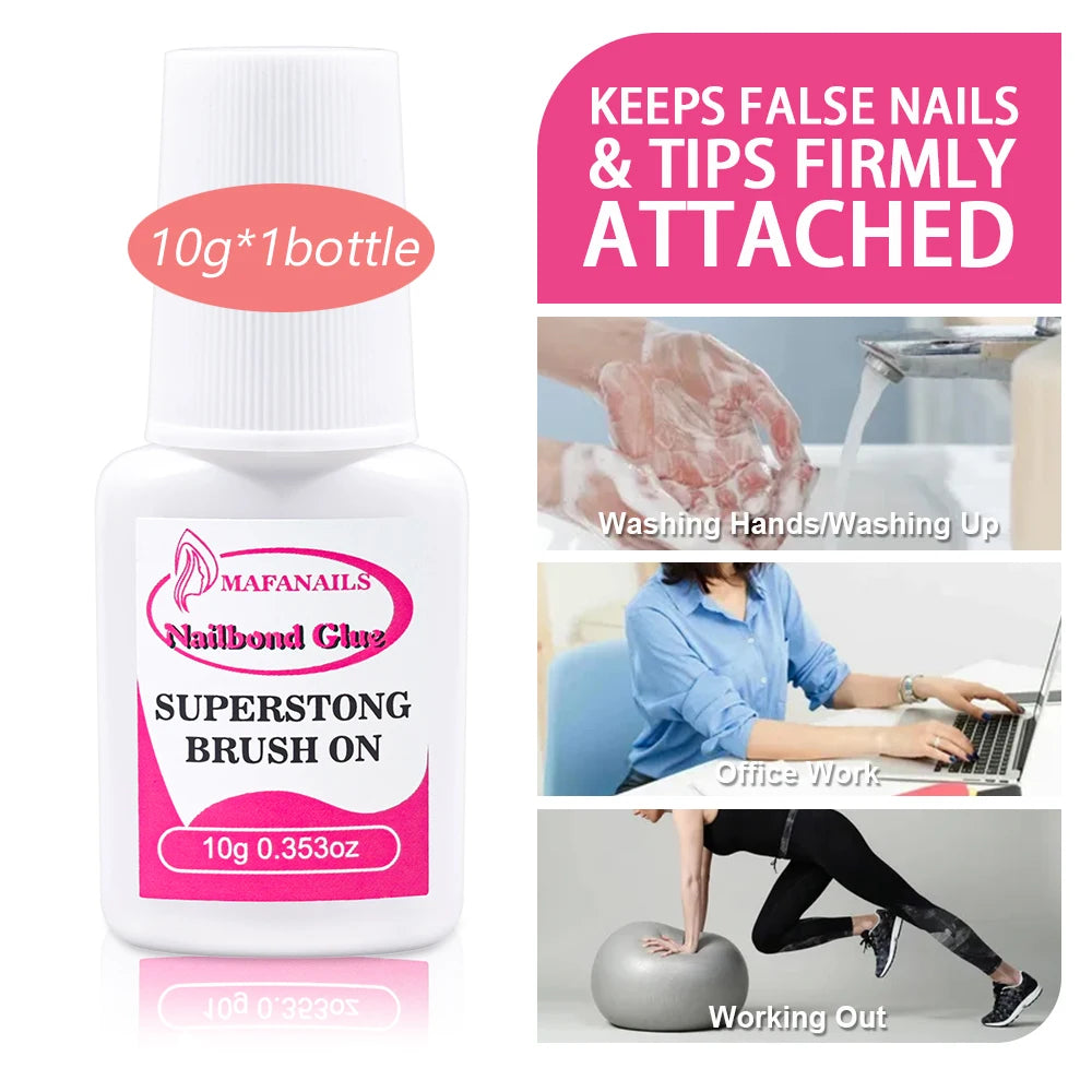 7g Fast-drying Nail Bond Glue Super Strong Adhesive False Nails Glue Acrylic Nail Tips Rhinestones Crystal Diamond Sticky Glue