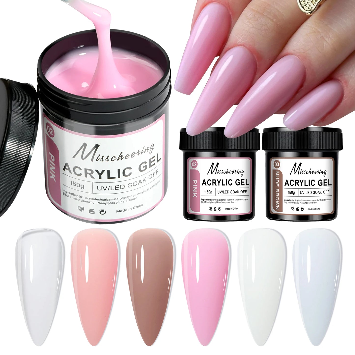 150g Large Capacity Nail Extension Gel Acrylic Semi-Permanent UV/LED Gel Varnish Suitable for DIY Design Nail Art Extension Tool