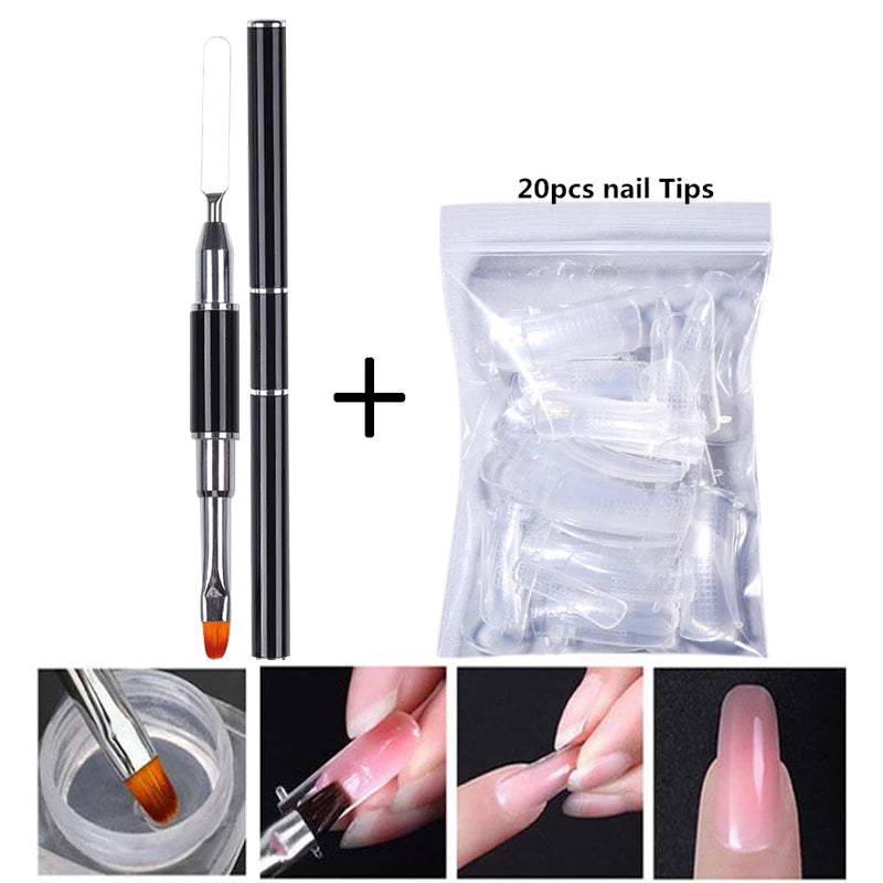 BORN PRETTY 30ml Glitter Acrylic Gel Finger Extension Nail Polish Silver Pink Extension Gel Polish Soak Off Nail Slip Solution