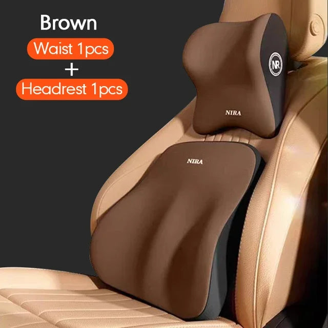 2025 Car Memory Foam Headrest Set Car Neck Pillow Car Lumbar Waist Cushion Waist Support Car Seat Pillow Accessories Tools