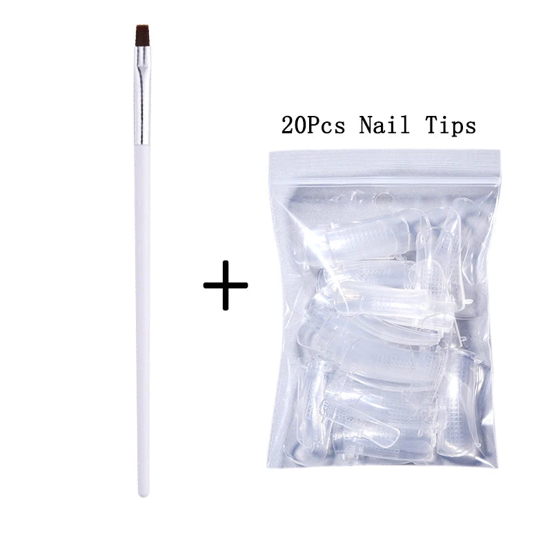 BORN PRETTY 30ml Glitter Acrylic Gel Finger Extension Nail Polish Silver Pink Extension Gel Polish Soak Off Nail Slip Solution