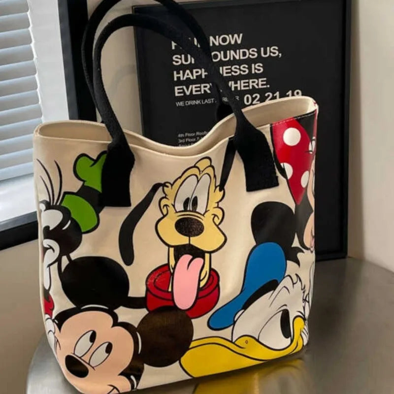 DisneyCartoon Mickey Fashion Versatile LargeCapacity Canvas Shoulder Bag Women's
