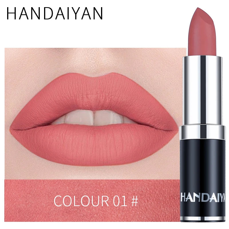 HANDAIYAN 12-COLOR MATTE LIPSTICK WATERPROOF LONG-LASTING MOISTURIZING VELVET MATTE LIPSTICK