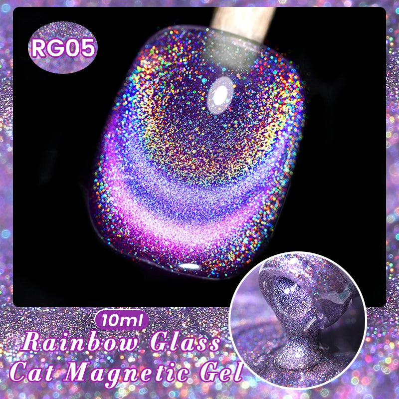 BORN PRETTY 10ml Super Shining Reflective Cat Magnetic Gel Ultra Shine Glitter Red Silver Soak Off UV LED Gel Nail Art Varnish