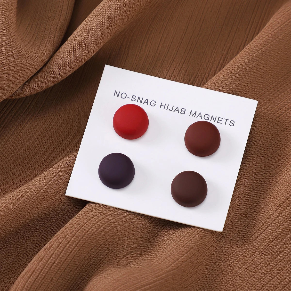 8pcs / Card Matte Magnet Hijab Pins Magnetic Brooch Headscarf Women Shawl Strong Magnetic Button Headscarf Accessories Mix Color