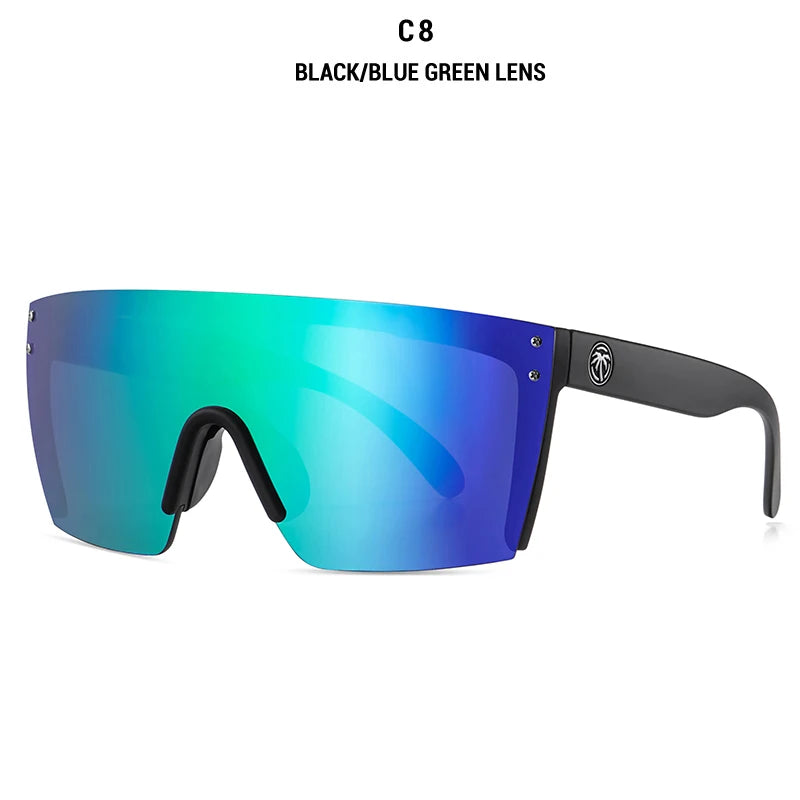 NEW luxury BRAND Mirrored Polarized lens heat wave Sunglasses men sport goggle uv400 protection with case