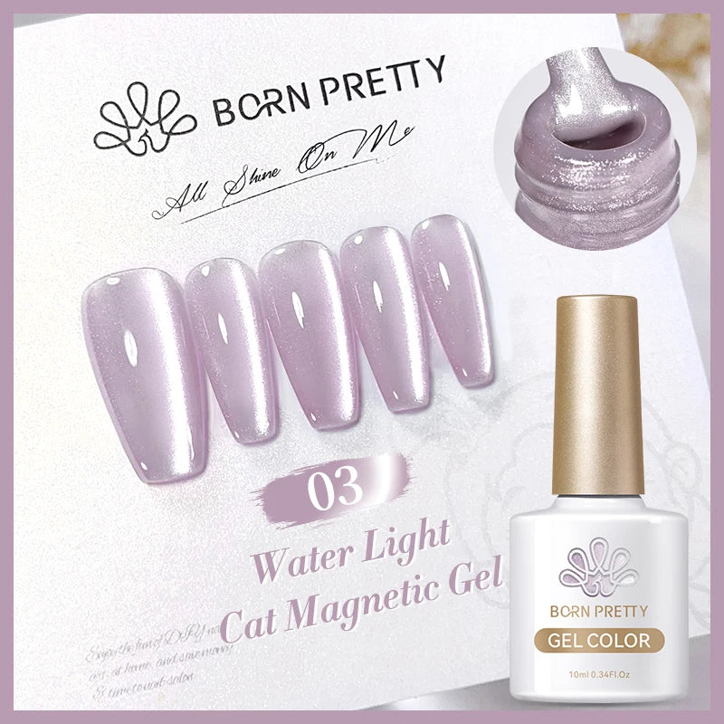 BORN PRETTY 10ml Black Glass Cat Magnetic Gel Nail Polish Punk Style Nail Art Manicure Varnis Semi Permanent Gel