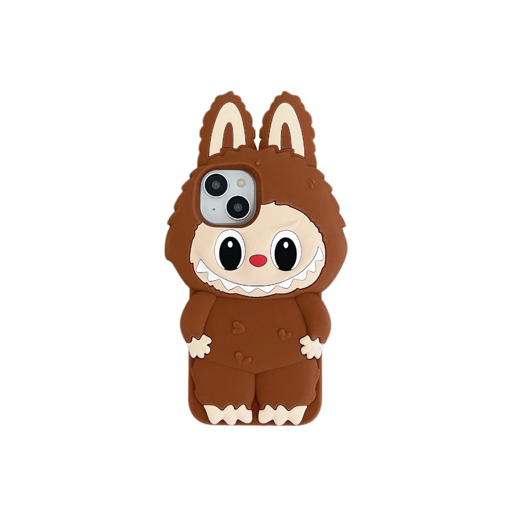 For iPhone 16 15 14 Plus 13 12 11 Pro Max Kawaii 3D Cartoon Monster Rabbit Elf Phone Case Soft Silicone Cover