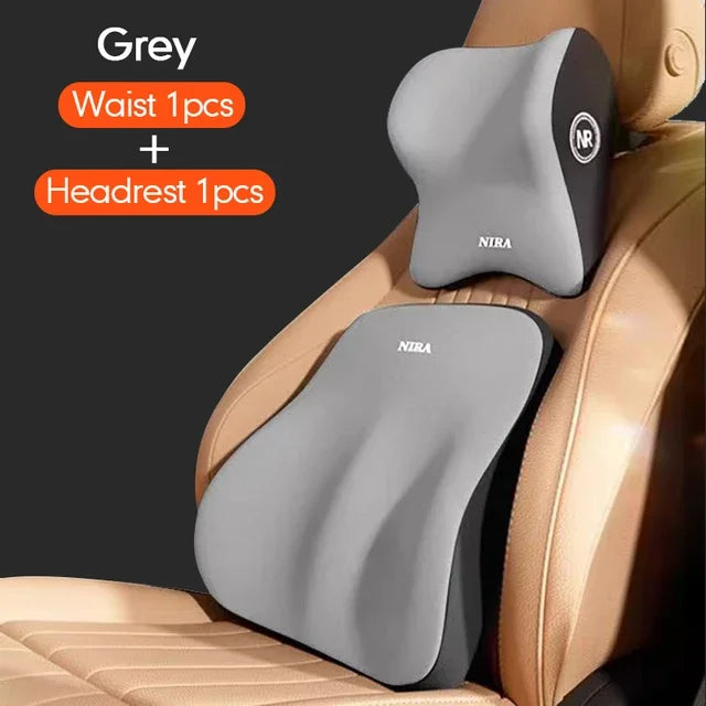 2025 Car Memory Foam Headrest Set Car Neck Pillow Car Lumbar Waist Cushion Waist Support Car Seat Pillow Accessories Tools