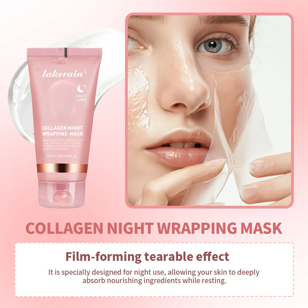 Collagen Night Wrapping Mask Rejuvenation Moisturizing Brightening Korean Face Mask Make Glowy Skin Elasticity Facial Mask