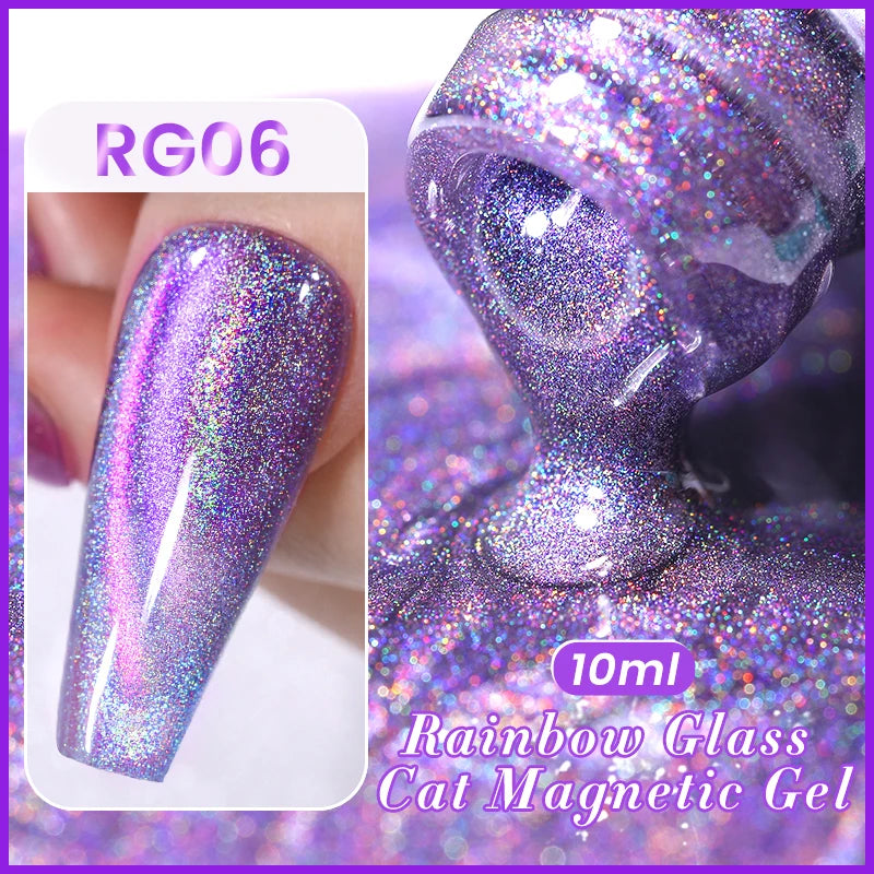 BORN PRETTY 10ml Black Glass Cat Magnetic Gel Nail Polish Punk Style Nail Art Manicure Varnis Semi Permanent Gel