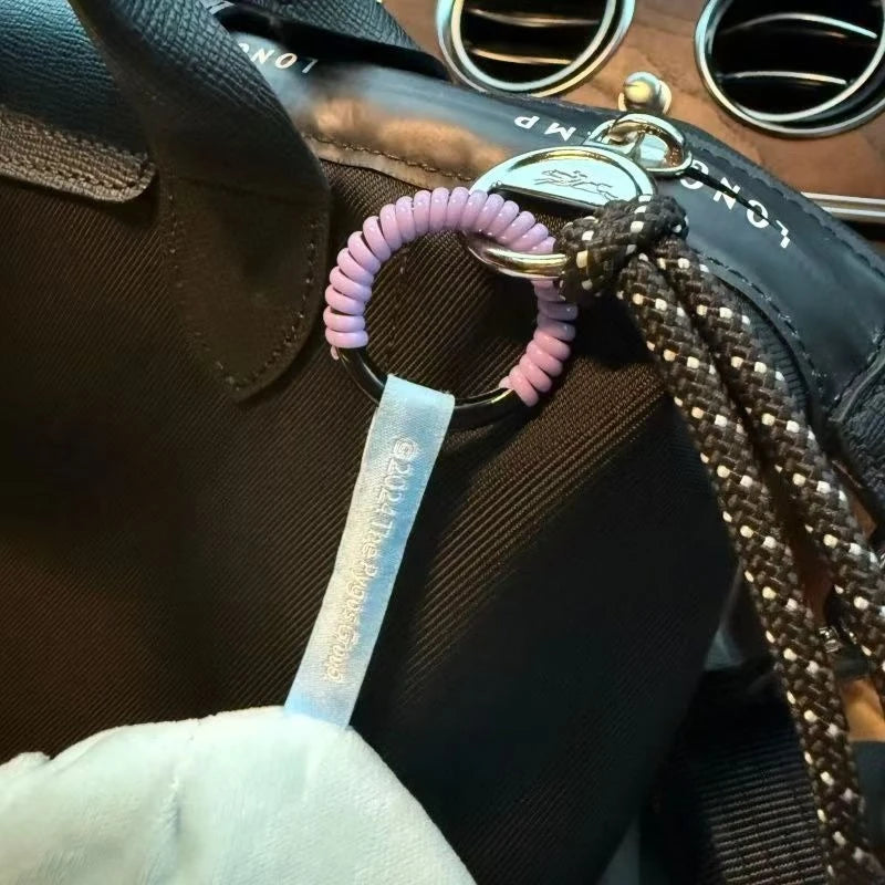 Labubu Anti Drop Buckle Silicone Rope Keychain Protection Ring Colorful Winding Fixed Anti Drop
