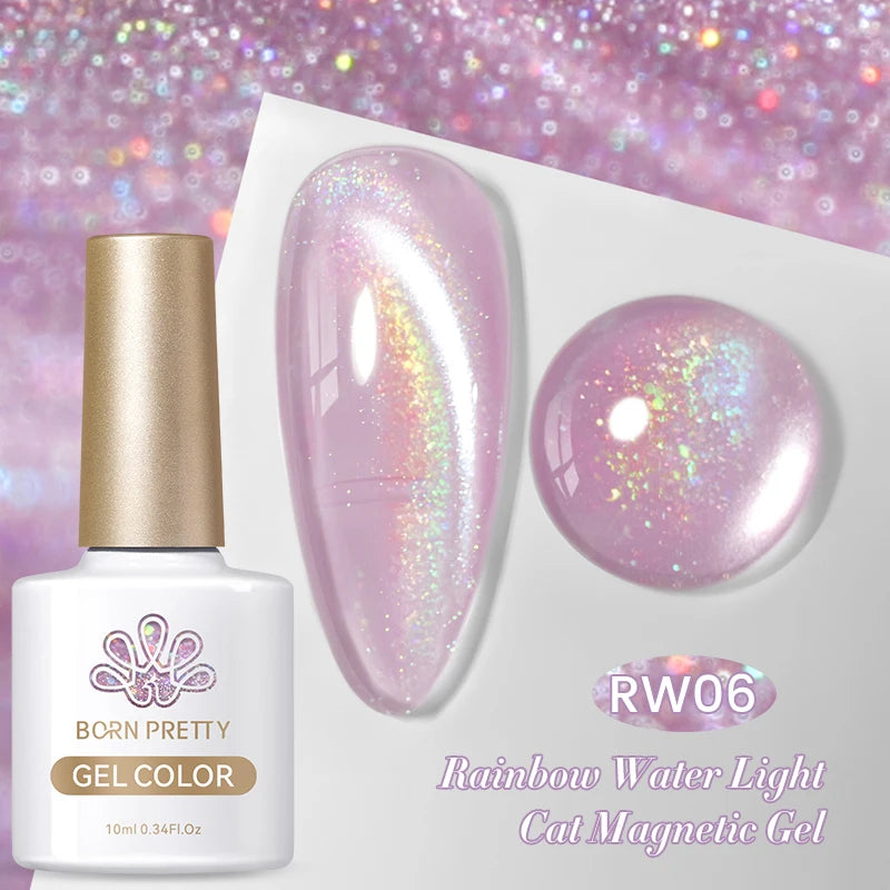 BORN PRETTY 10ml Super Shining Reflective Cat Magnetic Gel Ultra Shine Glitter Red Silver Soak Off UV LED Gel Nail Art Varnish