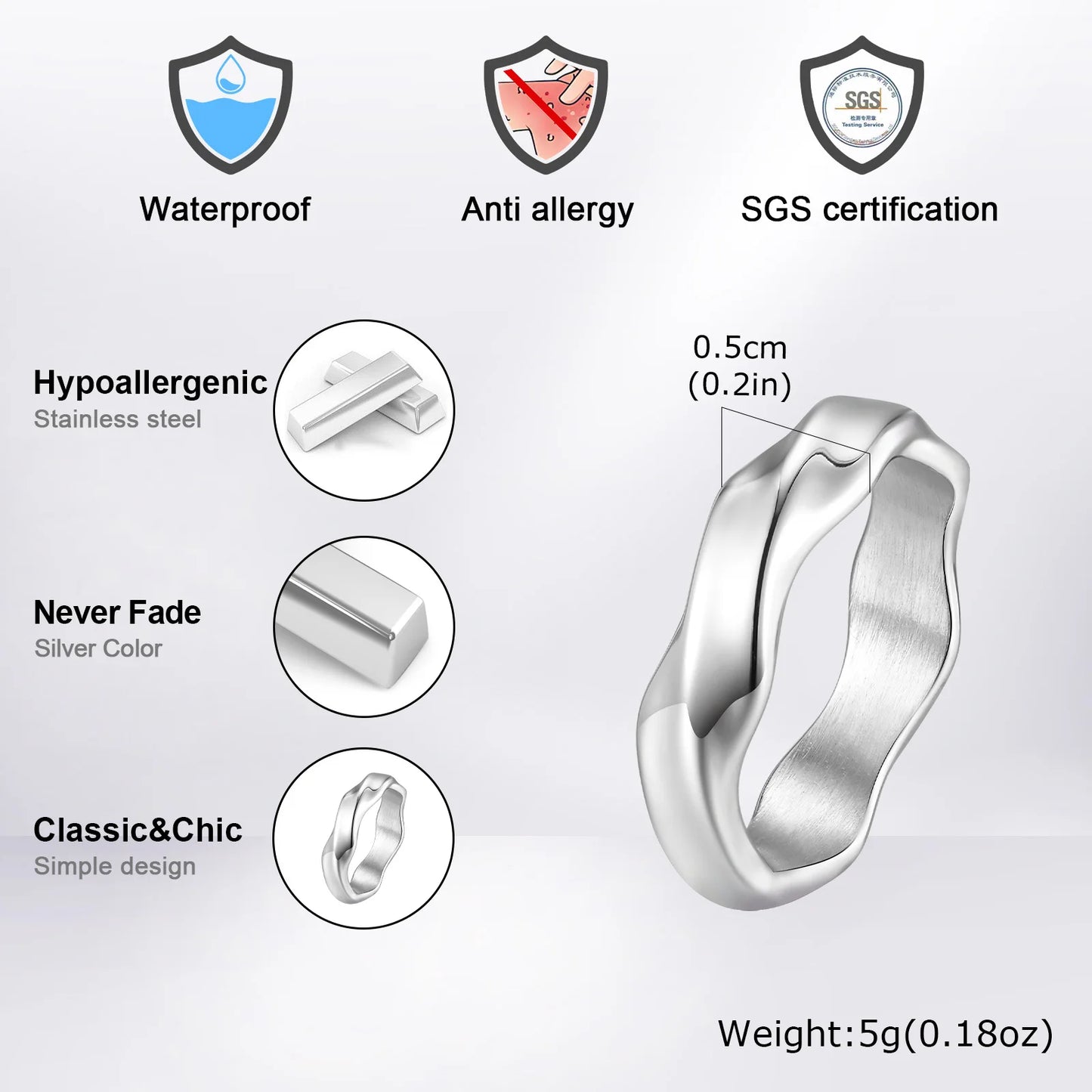 Vnox 2025 New Mobius Ring for Men Boys, Oxidized Twisted Stainless Steel Finger Band,Retro Endless Love Anniversary Gift for Him