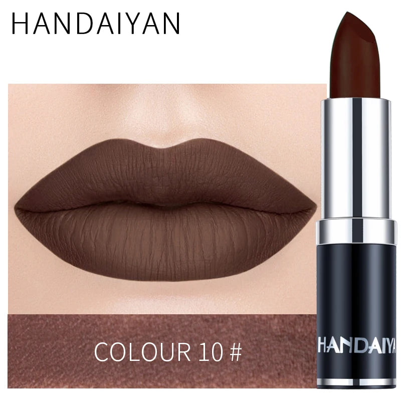 HANDAIYAN 12-COLOR MATTE LIPSTICK WATERPROOF LONG-LASTING MOISTURIZING VELVET MATTE LIPSTICK