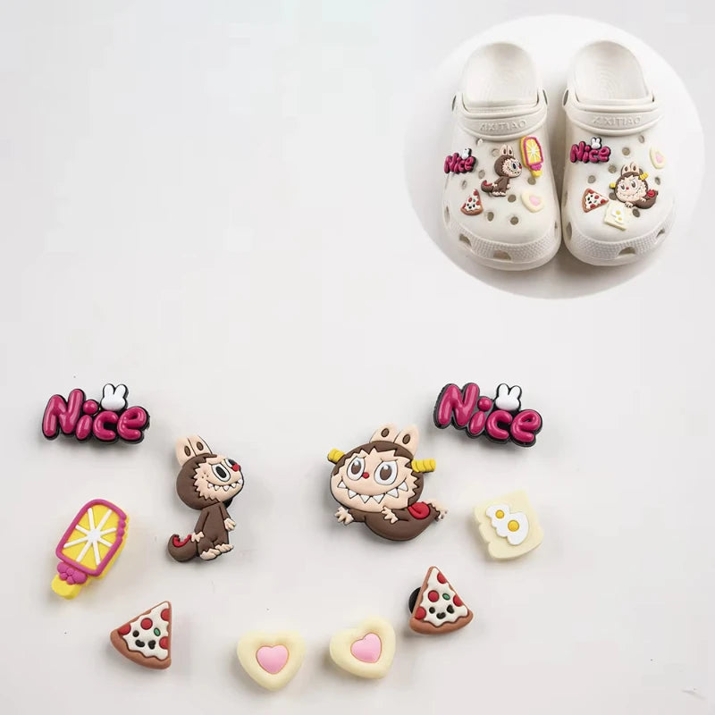 Jibbitz Cute Vibrant Cartoon Shoe Charms Set Fashion PVC DIY Accessories for Men & Women Parties & Birthday Gifts
