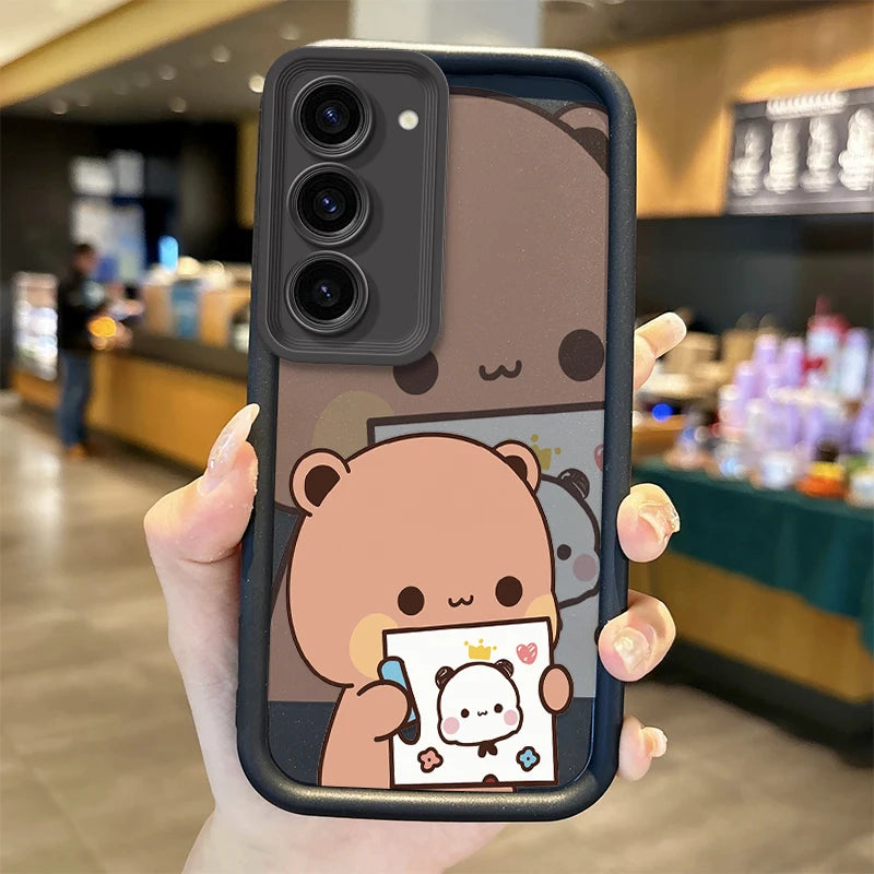 BuBu DuDu Couple Cartoon Phone Case For Samsung Galaxy S25 S24 S23 S21 Ultra Plus S24 S23 S21 S20 FE A73 A55 Soft Silicone Cover
