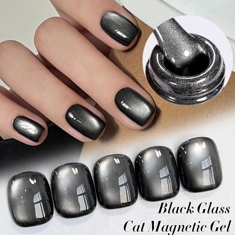 BORN PRETTY 10ml Black Glass Cat Magnetic Gel Nail Polish Punk Style Nail Art Manicure Varnis Semi Permanent Gel