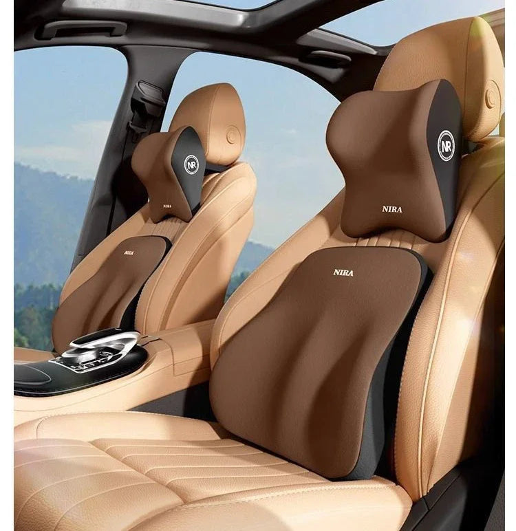 2025 Car Memory Foam Headrest Set Car Neck Pillow Car Lumbar Waist Cushion Waist Support Car Seat Pillow Accessories Tools