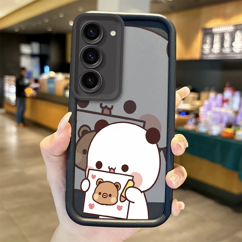 BuBu DuDu Couple Cartoon Phone Case For Samsung Galaxy S25 S24 S23 S21 Ultra Plus S24 S23 S21 S20 FE A73 A55 Soft Silicone Cover