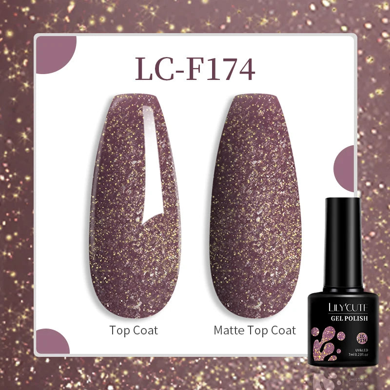 LILYCUTE 129 Colors 7ML Nail Gel Polish Nail Supplies Vernis Semi Permanent Nail Art Manicure Soak Off LED UV Gel Nail Varnishes
