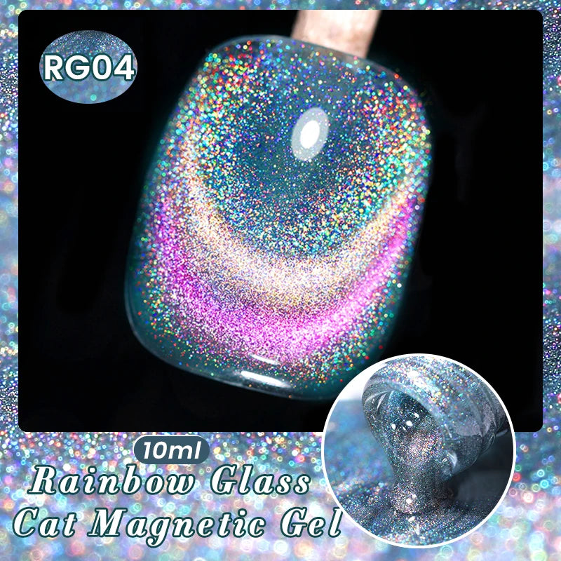 BORN PRETTY 10ml Super Shining Reflective Cat Magnetic Gel Ultra Shine Glitter Red Silver Soak Off UV LED Gel Nail Art Varnish
