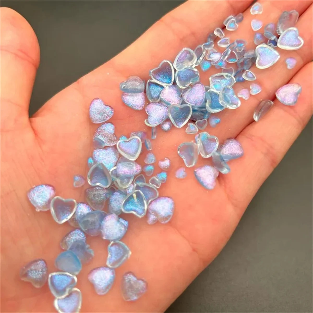 50pcs Japanese Kawaii Heart Accessories Resin Nail Art Charms Cartoon Love Nail Decorations Mixed Sizes Manicure Rhinestones DIY