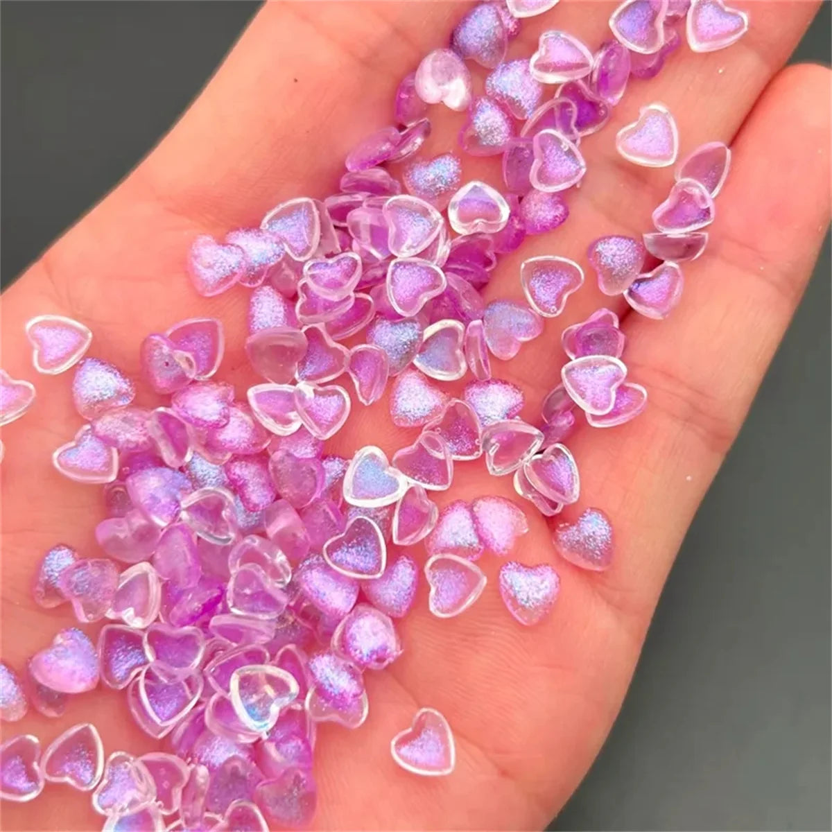 50pcs Japanese Kawaii Heart Accessories Resin Nail Art Charms Cartoon Love Nail Decorations Mixed Sizes Manicure Rhinestones DIY