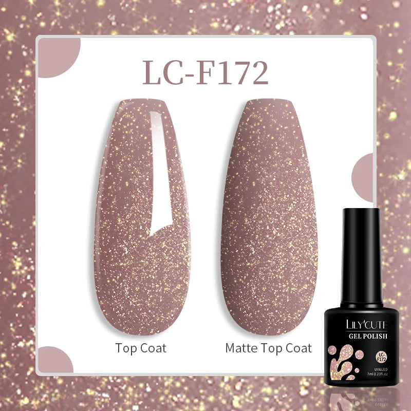 LILYCUTE 129 Colors 7ML Nail Gel Polish Nail Supplies Vernis Semi Permanent Nail Art Manicure Soak Off LED UV Gel Nail Varnishes