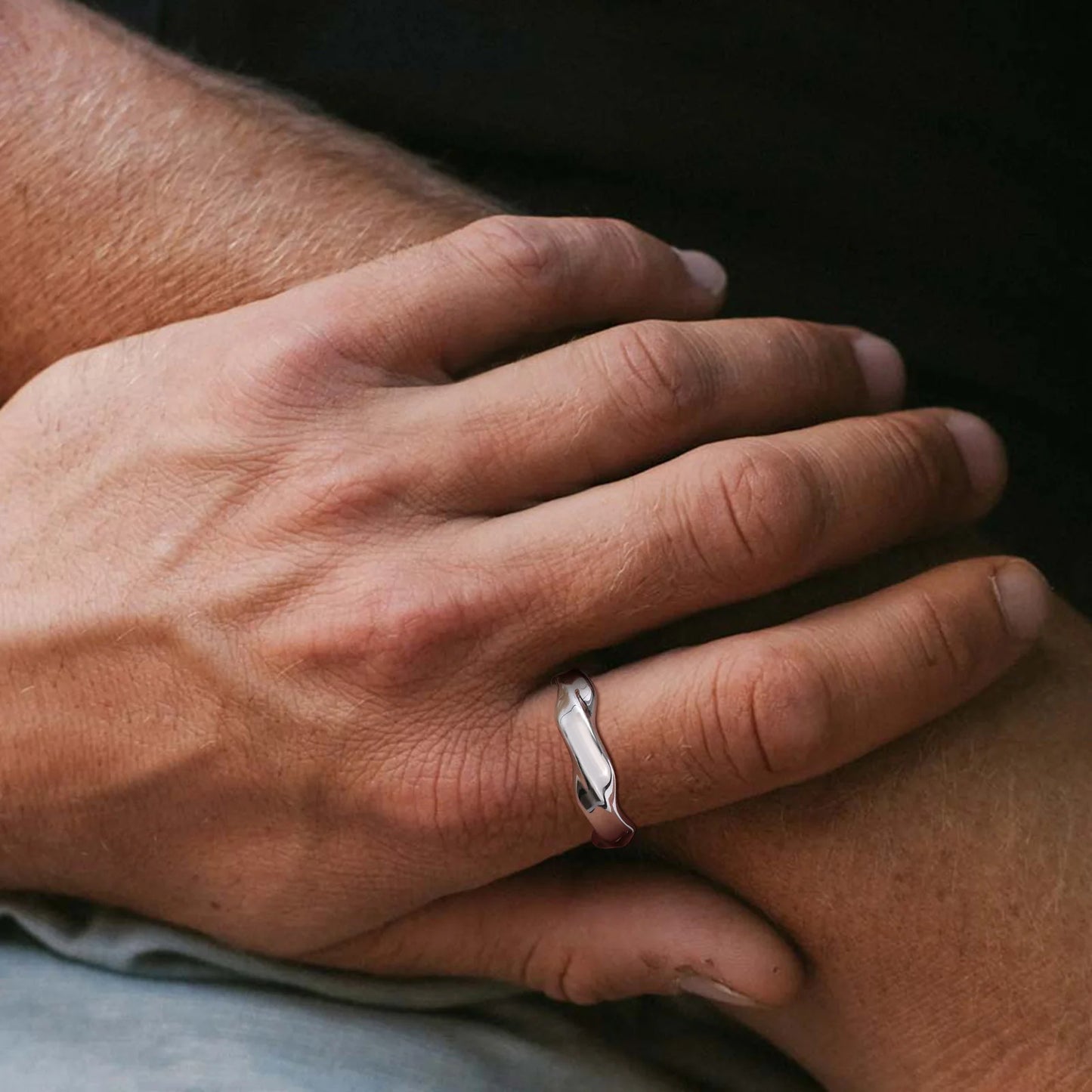 Vnox 2025 New Mobius Ring for Men Boys, Oxidized Twisted Stainless Steel Finger Band,Retro Endless Love Anniversary Gift for Him