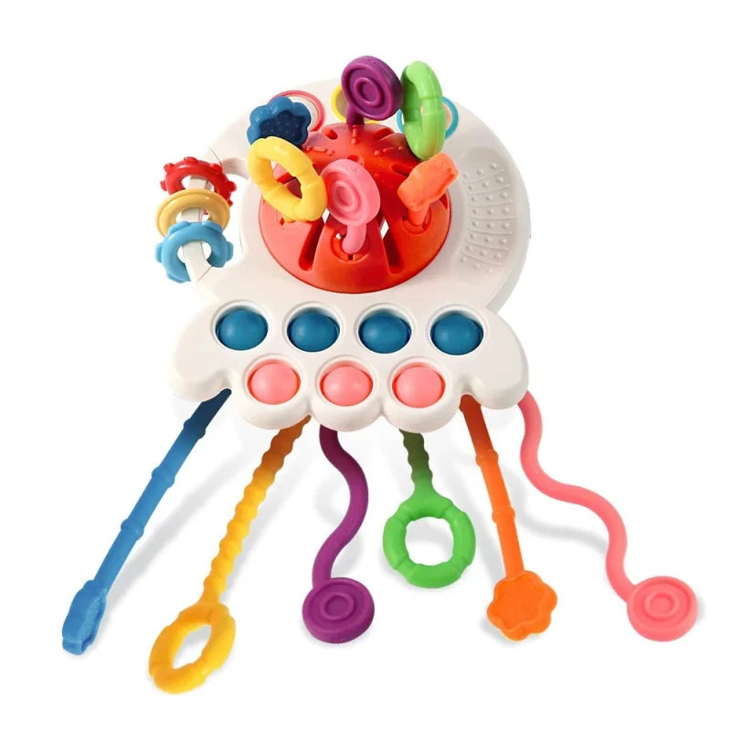 Baby Montessori Toys Pull String Sensory Toys Baby 2 12 Months Silicone Develop Teething Activity Toys for Kids Educational Toys