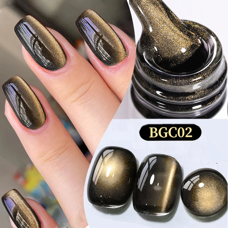 BORN PRETTY 10ml Super Shining Reflective Cat Magnetic Gel Ultra Shine Glitter Red Silver Soak Off UV LED Gel Nail Art Varnish